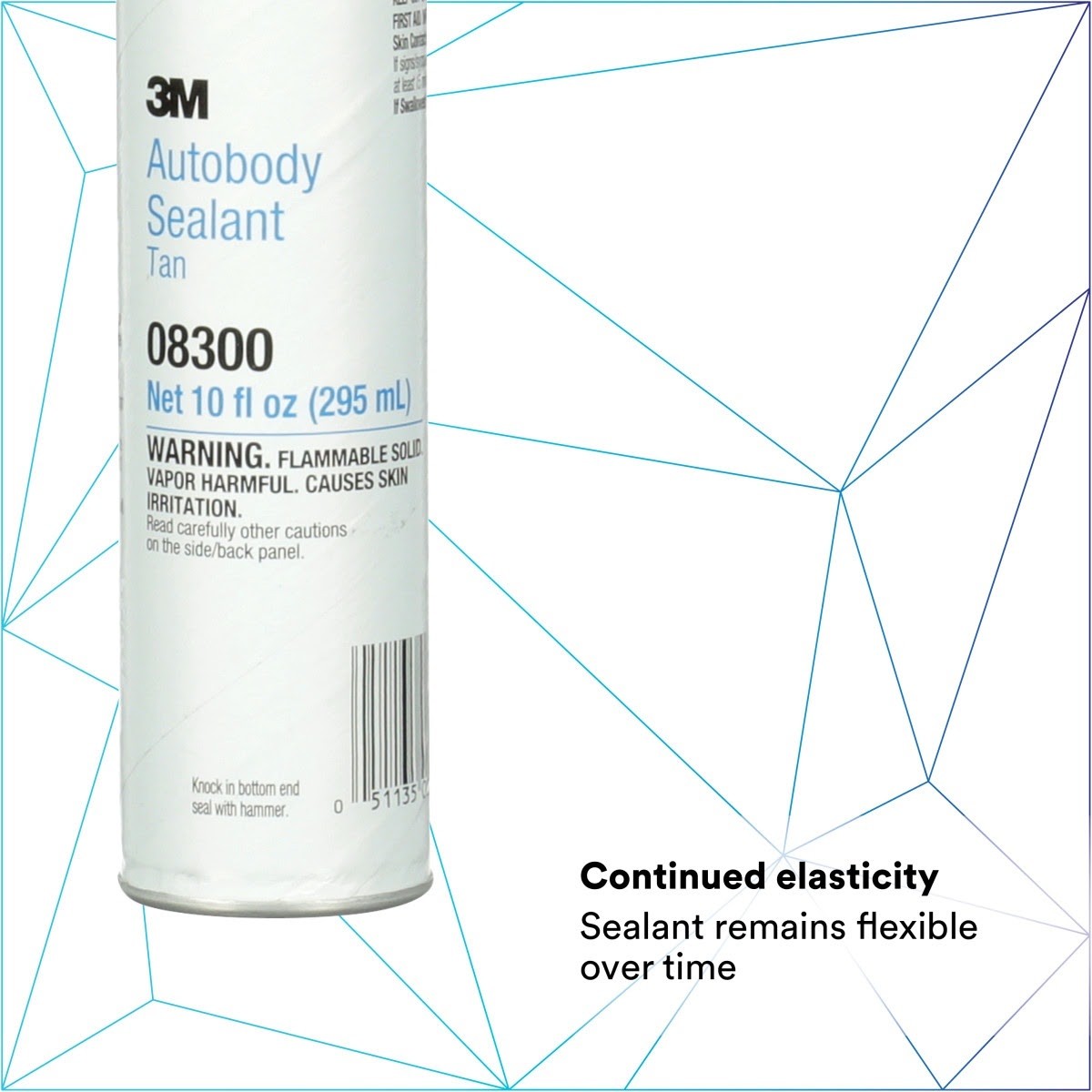 3M 08300 Ultrapro Autobody Sealant, Tan, 1/10 gal Cartidge (7000000946) (12 Pack) - 7