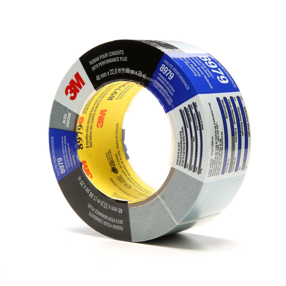 3M 8979 Performance Plus Duct Tape, Slate Blue, 1.88 in x 25 yd, 12.1 mil (7000001329) (12 Pack) - 4