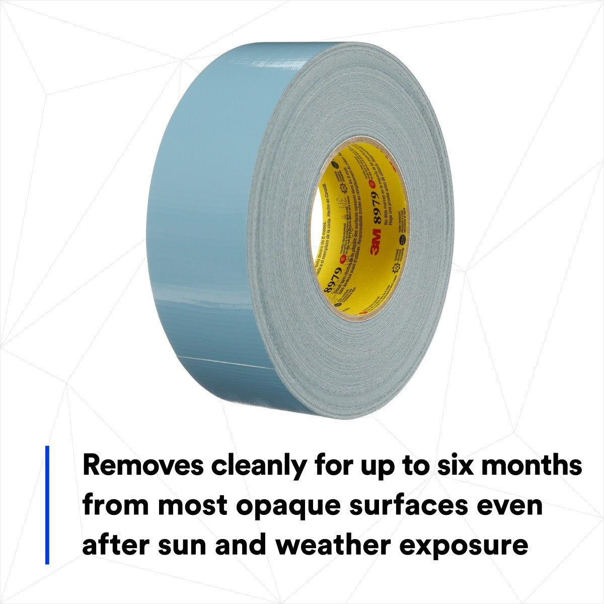 3M 8979 Duct Tape Heavy Duty, Slate Blue, 48 mm x 54.8 m, 12.1 mil, 6 Month Clean Removal, UV Resistant (7000001330) - 3