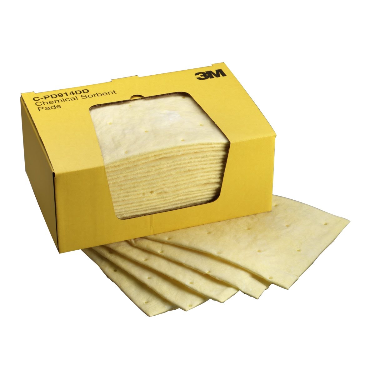 3M C-PD914DD Chemical Sorbent Pad, High Capacity, Yellow, 9-1/4 in x 14-1/2 in, 23.5 gal Absorption Capacity (7000001947) (900 Pack)