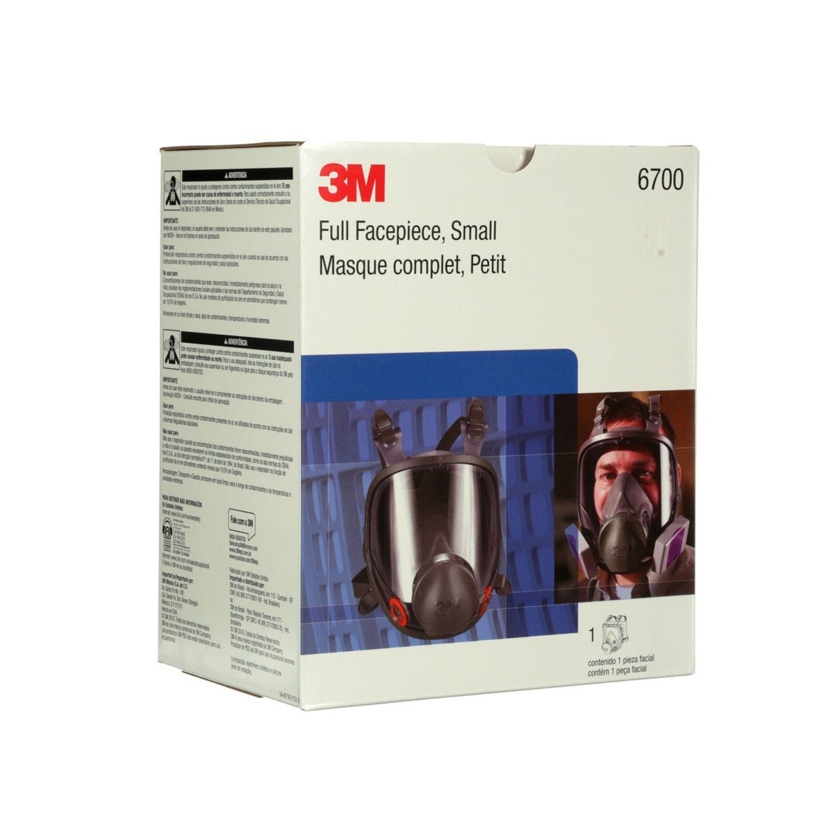 3M 6700 Full Facepiece Reusable Respirator 6000 Series, Small, Gray, Bayonet Connection, Cool Flow Valve (7000002029) (4 Pack) - 8