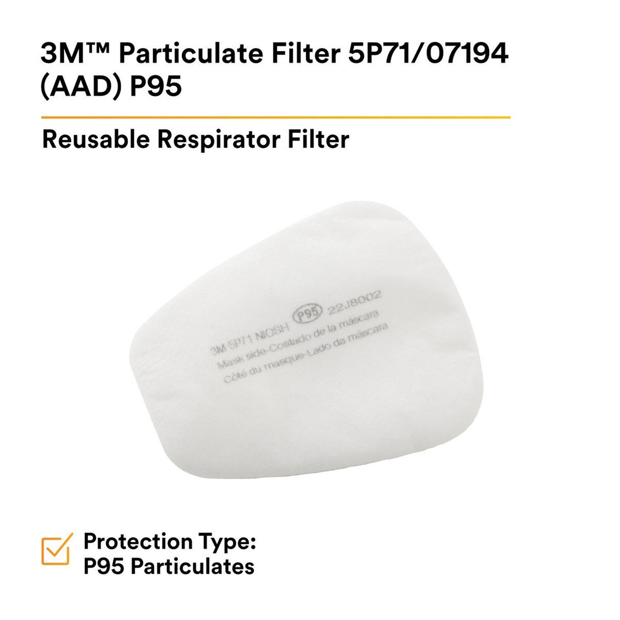 3M 5P71 Particulate Filter, P95, Bayonet, for 6000 Series Cartridges (7000002054) (100 Pack) - 9