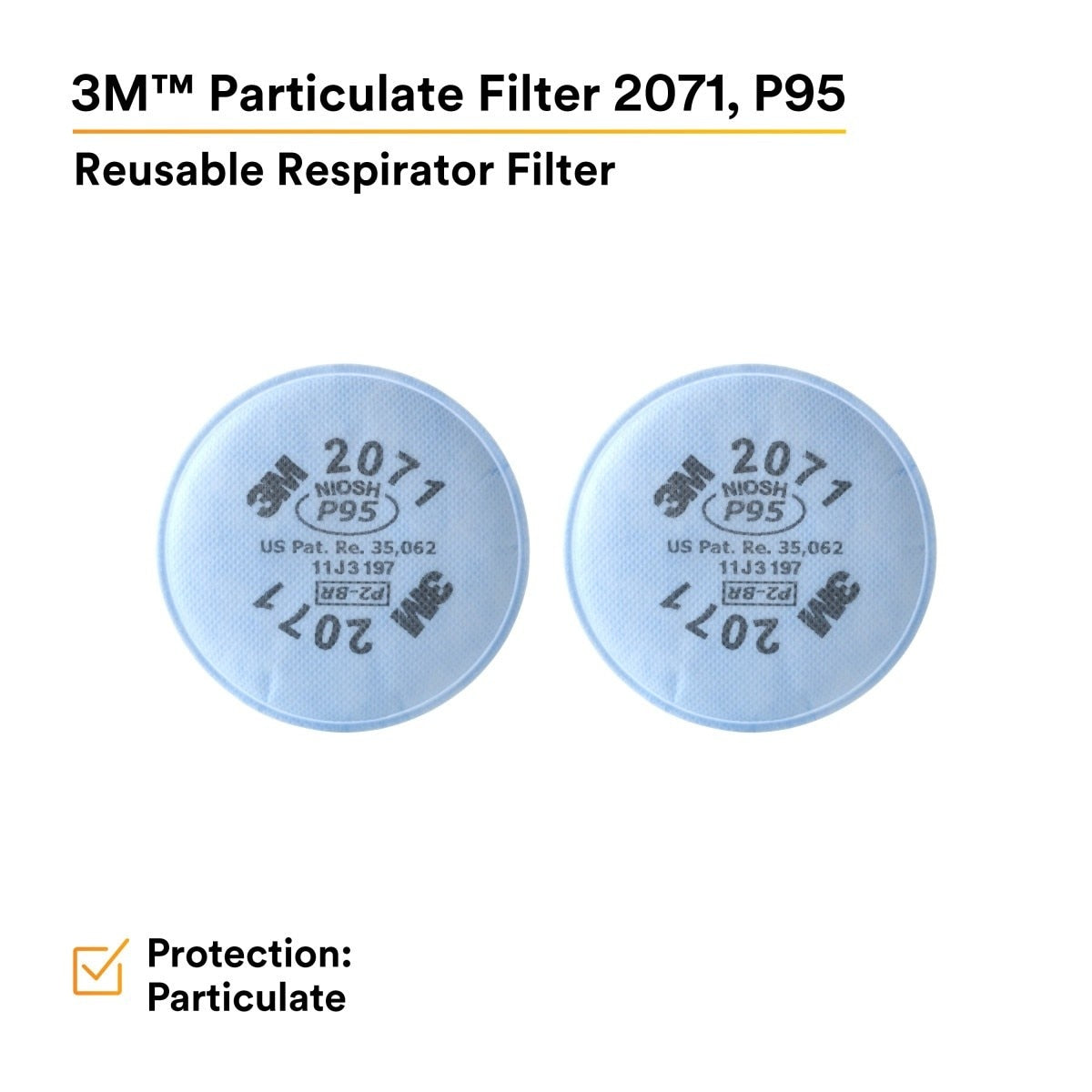 3M 2071 54356 Particulate Filter P95 Bayonet Reusable Respirator Filter (7000002058) (100 Pack) - 4