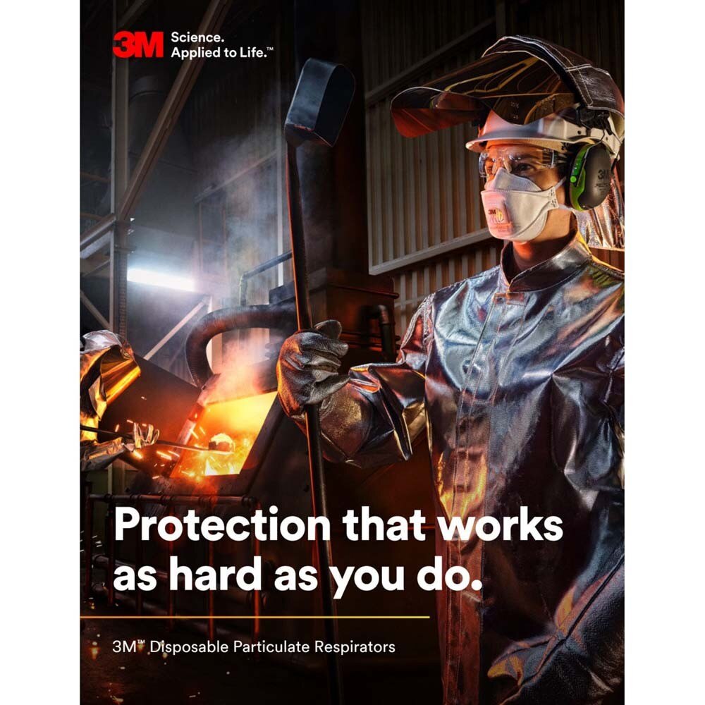 3M 7000002059 Particulate Respirator 8246 R95 with Nuisance Level Acid Gas Relief Disposable - 10