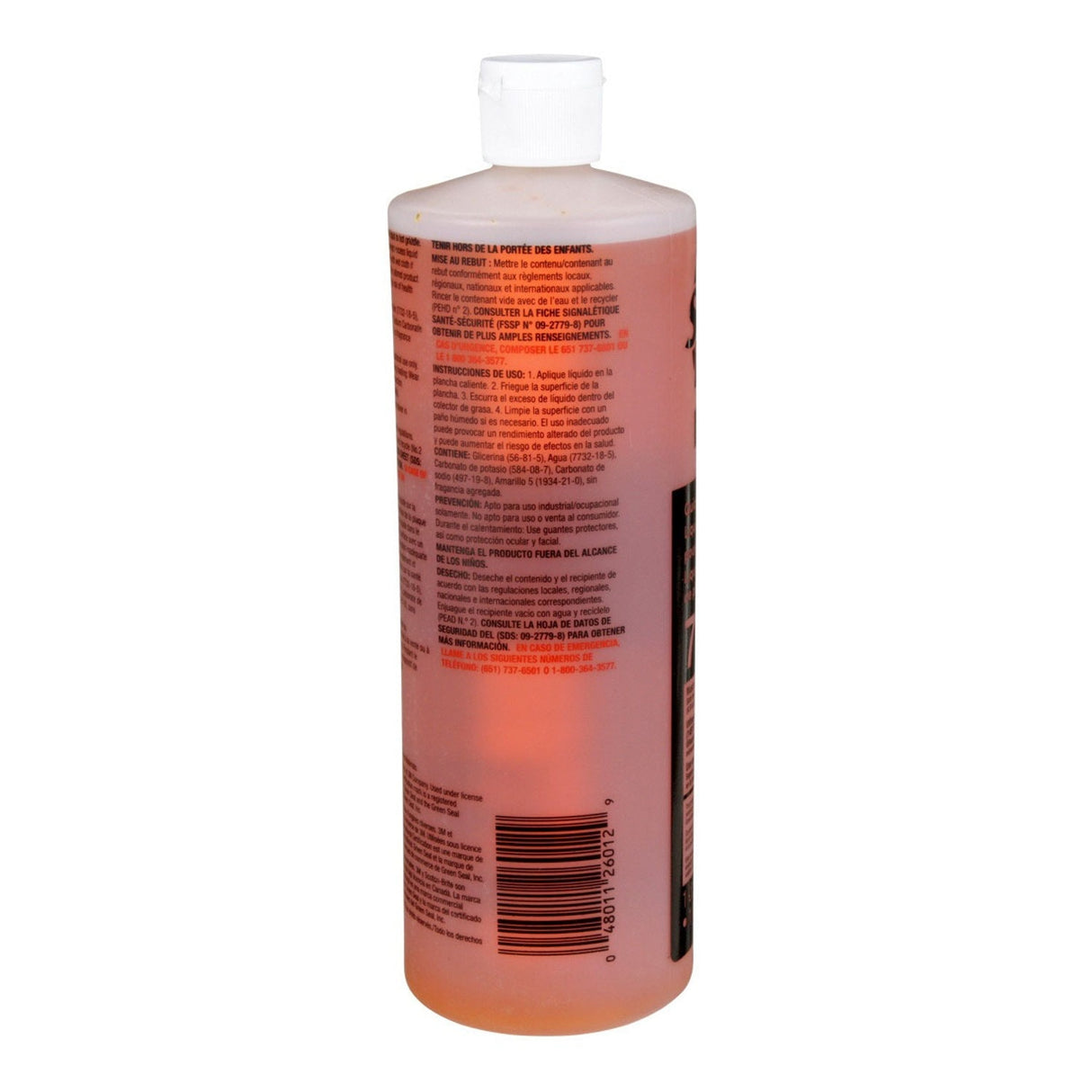 3M 701 Scotch-Brite Quick Clean Griddle Liquid, Orange, 1 Quart, Removes Baked-On Food and Cooking Oils (H-701-32OZ) (7000002182) (Case of 4) (4 Pack) - 5