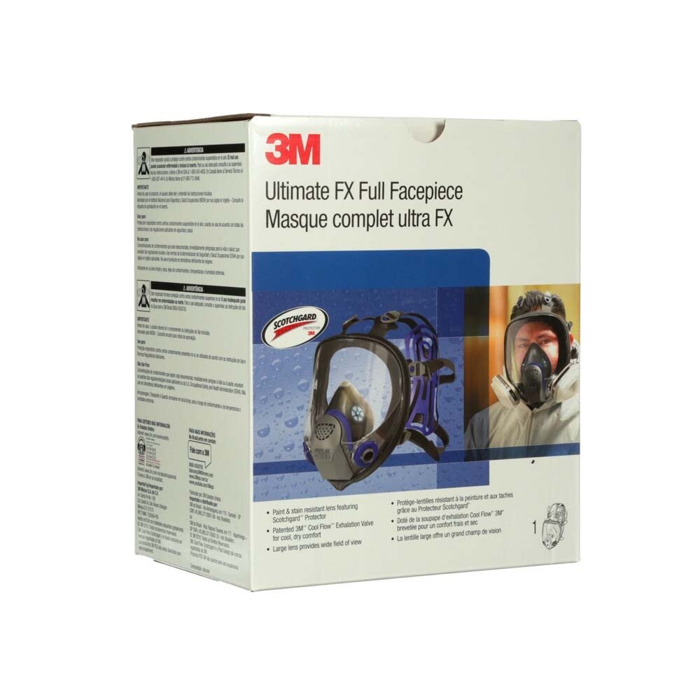 3M FF-402 Ultimate FX Full Facepiece Reusable Respirator , NIOSH Certified with Six-Strap Harness and Cool Flow Valve (Medium) (7000002284) - 5
