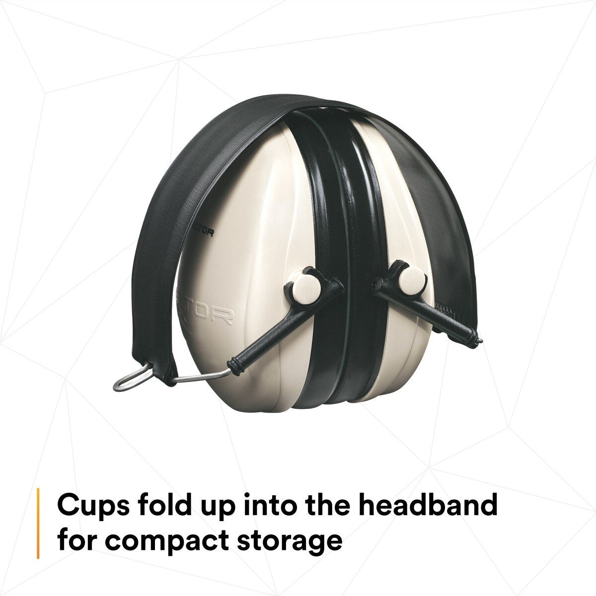 3M H6F/V PELTOR Optime 95 Folding Over-the-Head Earmuffs, 21 dB NRR, Adjustable, Beige (7000002328) - 6