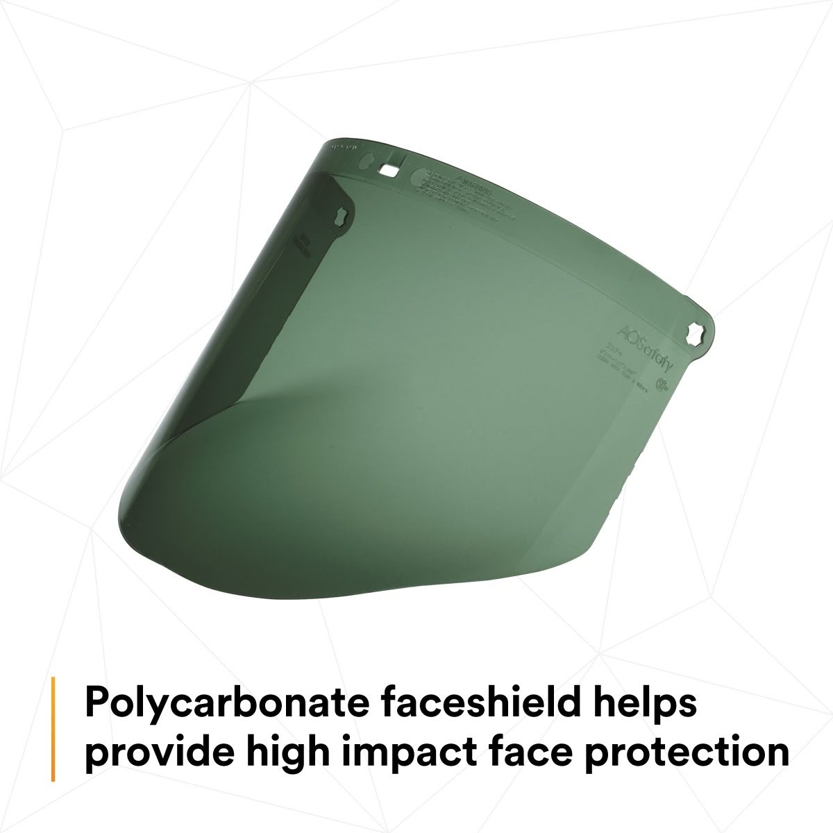 3M 82702-00000 Polycarbonate Faceshield Window, Molded, Dark Green, 14.5 in x 9 in (WP96C) (7000002340) (10 Pack) - 2