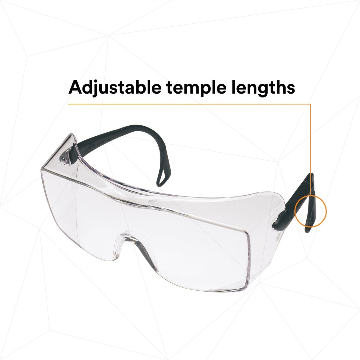 3M 62226 OX Protective Eyewear 2000, 12166-00000-20 Clear Anti-Fog Lens, Black Secure Grip Temple (7000002373) (20 Pack) - 4