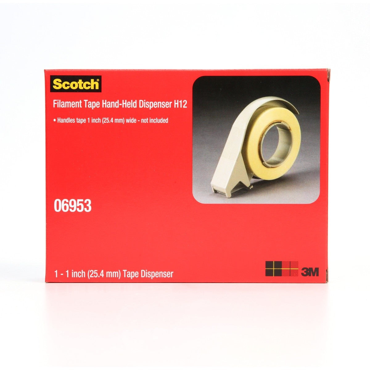 3M H12 Scotch Filament Tape Hand Dispenser, 1 in, Gray (7000005393) (6 Pack) - 2