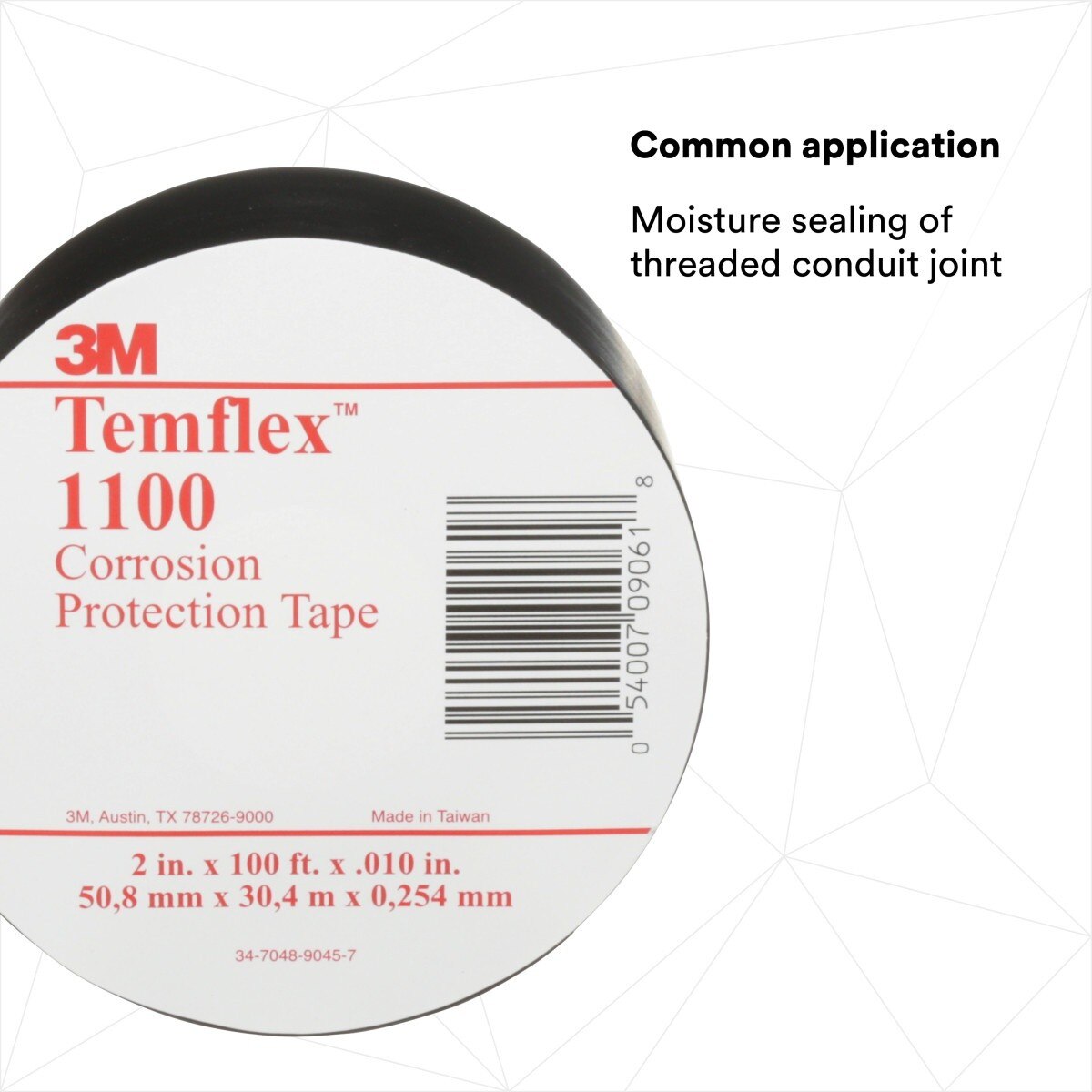 3M 1100UP-2X100FT Temflex Vinyl Corrosion Protection Tape 1100, Unprinted, Black, 2 in x 100 ft (7000005813) (24 Pack) - 5