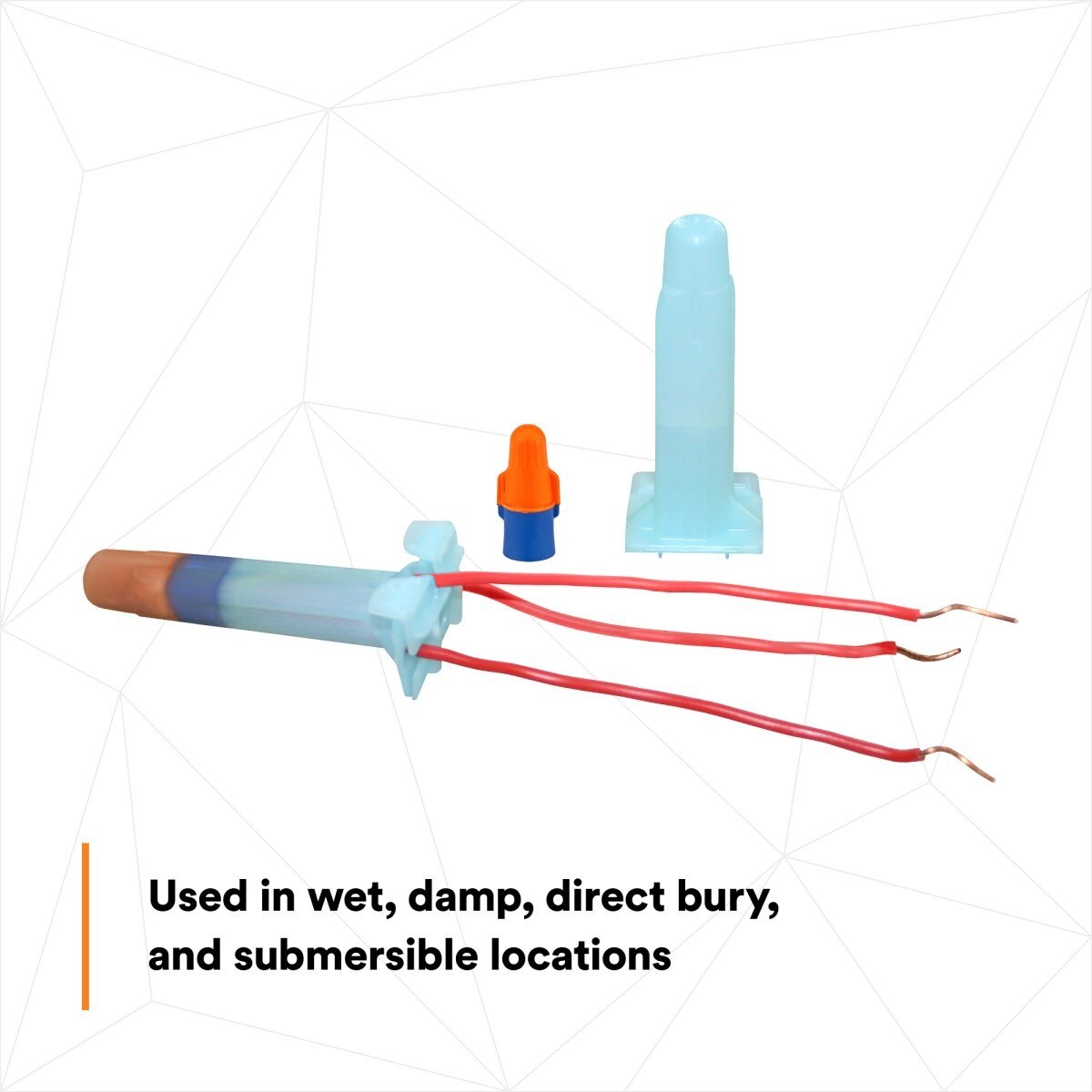 3M DBO/B-6 BULK Direct Bury Splice Kit, O/B+ Wire Connector, 18-10 AWG, UV-Resistant, Moisture Sealed, Flame Retardant (7000006238) (100 Pack) - 8