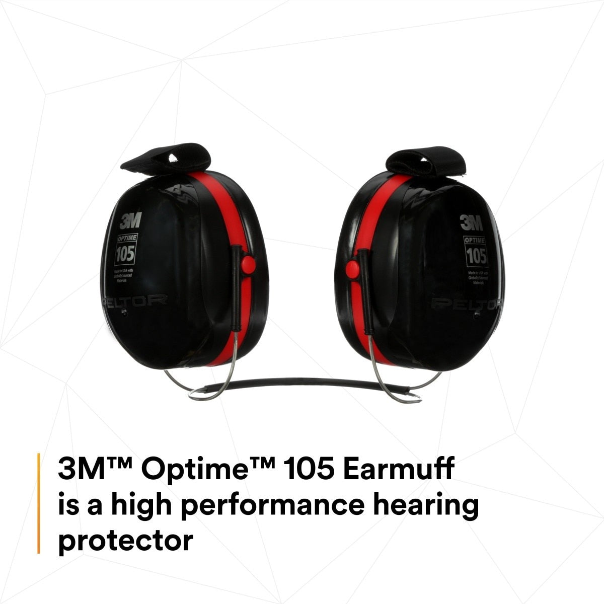 3M H10B PELTOR Optime 105 Behind-the-Head Earmuffs, 29 dB NRR (7000009664) - 9