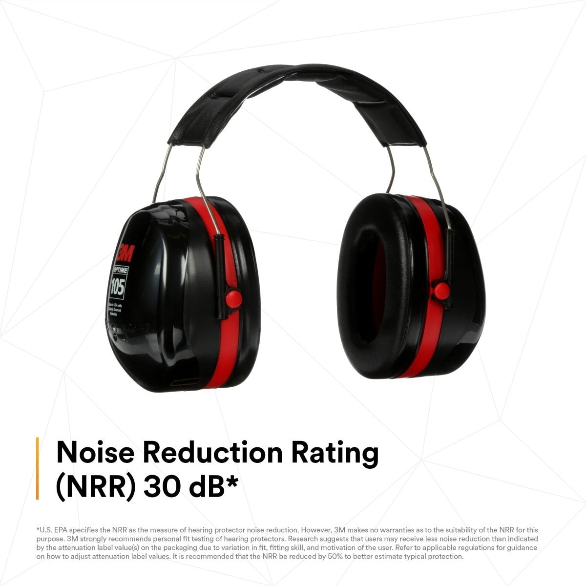 3M H10A PELTOR Optime 105 Over-the-Head Earmuffs, NRR 30 dB (7000009665) - 4