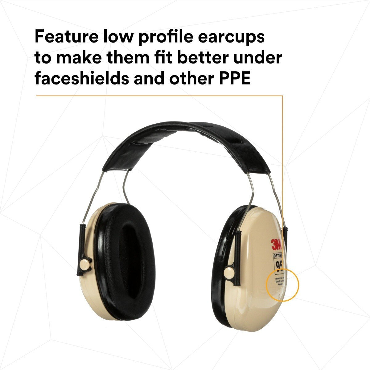 3M H6A/V PELTOR Optime 95 Over-the-Head Earmuff, NRR 21 dB (7000009667) - 4