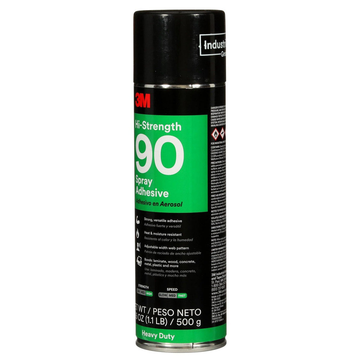 3M 90 Hi-Strength Spray Adhesive, Clear, 24 fl oz Can (Net Wt 17.6 oz) (30023) (7000023924) (12 Pack) - 3