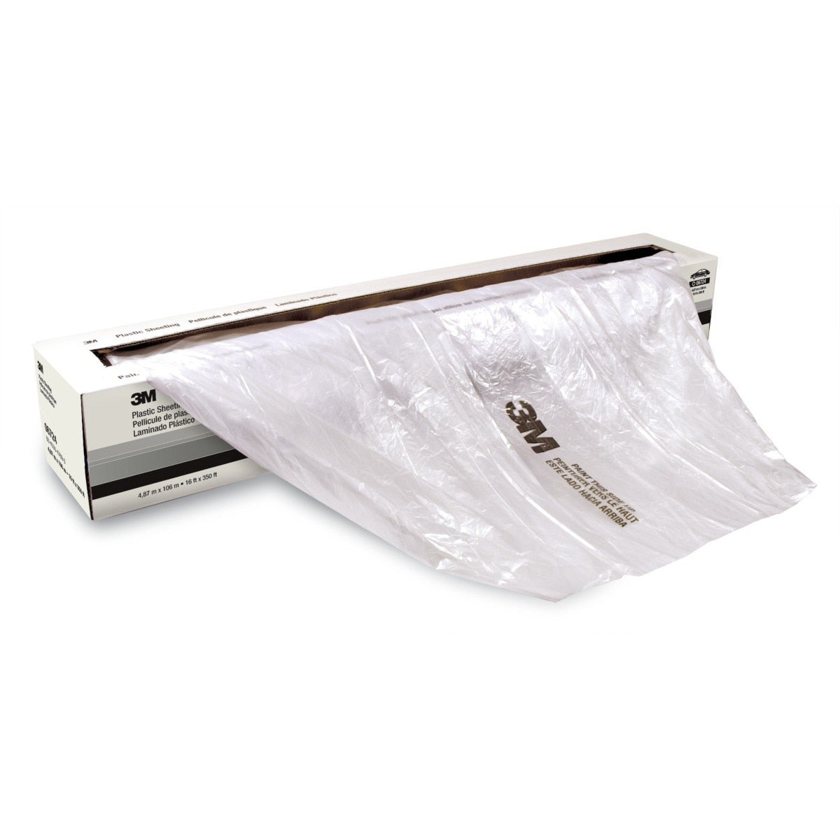 3M 06723 Plastic Sheeting, High Density Tear Resistant Durable Easy To Cut, Transparent, 12 ft x 400 ft (7000028280)