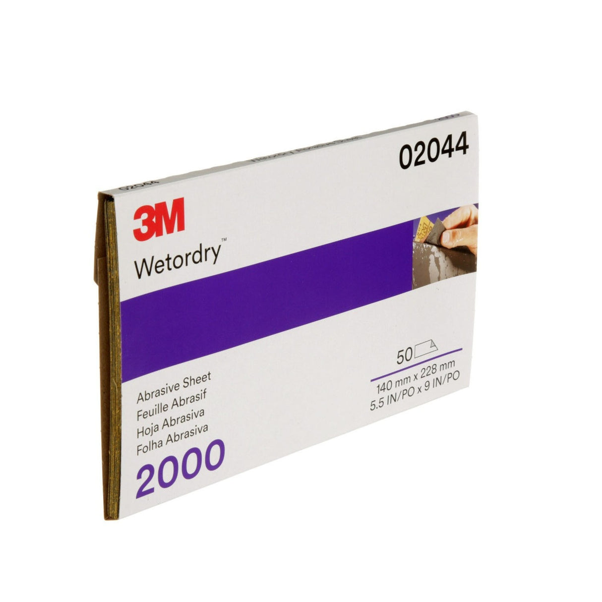 3M 401Q 02044 Abrasive Sheet, SiC 2000 Grit, Black, Wet/Dry, 5 1/2 in x 9 in (7000028328) (250 Pack) - 4
