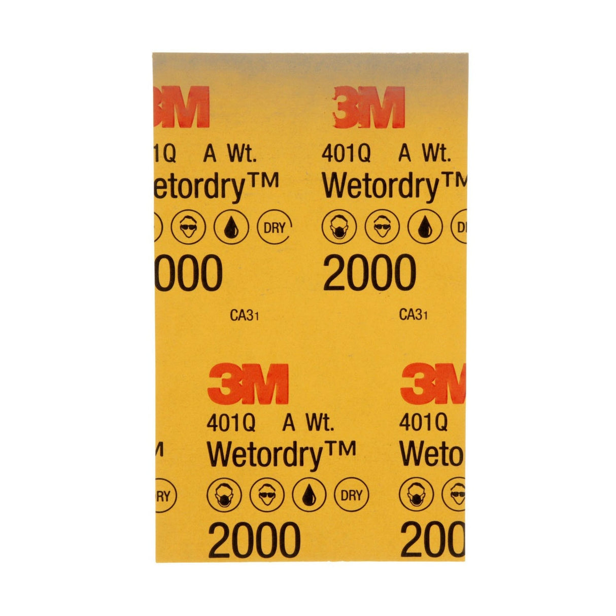 3M 401Q 02044 Abrasive Sheet, SiC 2000 Grit, Black, Wet/Dry, 5 1/2 in x 9 in (7000028328) (250 Pack) - 7