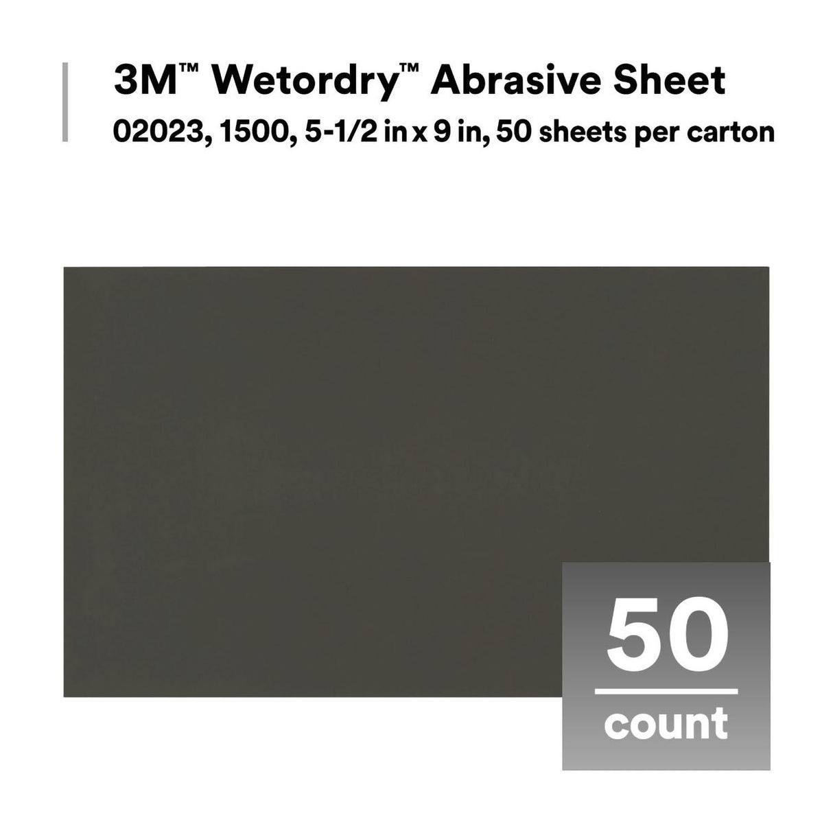 3M 401Q 02023 Wet/Dry Abrasive Sheet, Silicon Carbide, 1500 Grit, Black, 5 1/2 in x 9 in (7000028329) (250 Pack) - 10