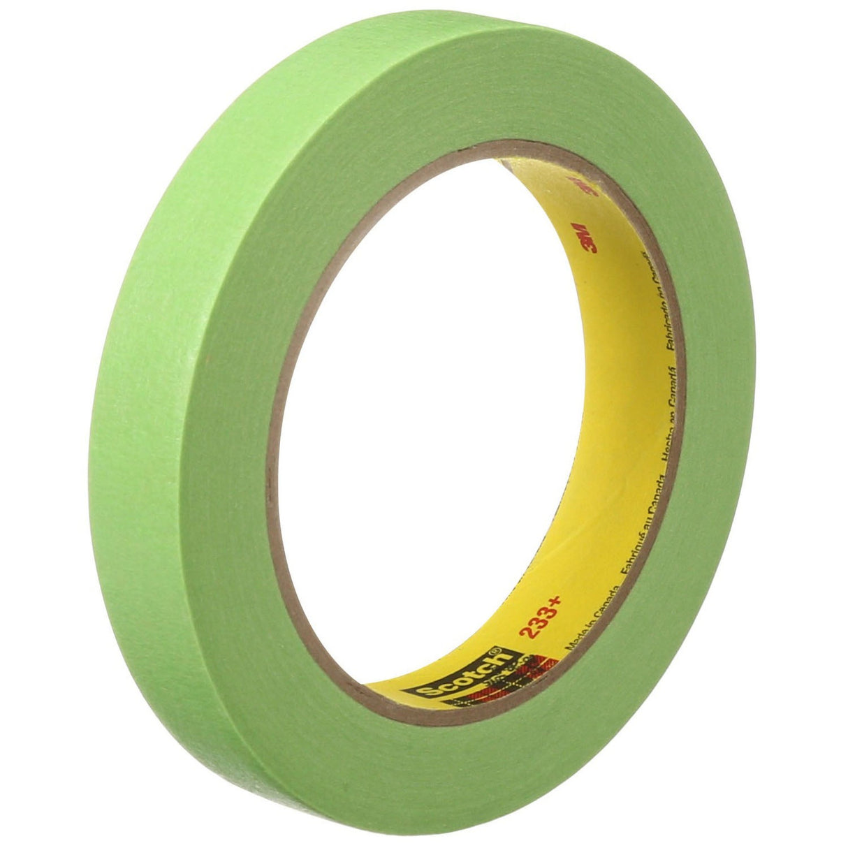 3M 233+ 46334 Scotch Performance Green Masking Tape, Crepe Paper, Rubber Adhesive, 18 mm x 55 m (7000028422) (48 Pack)