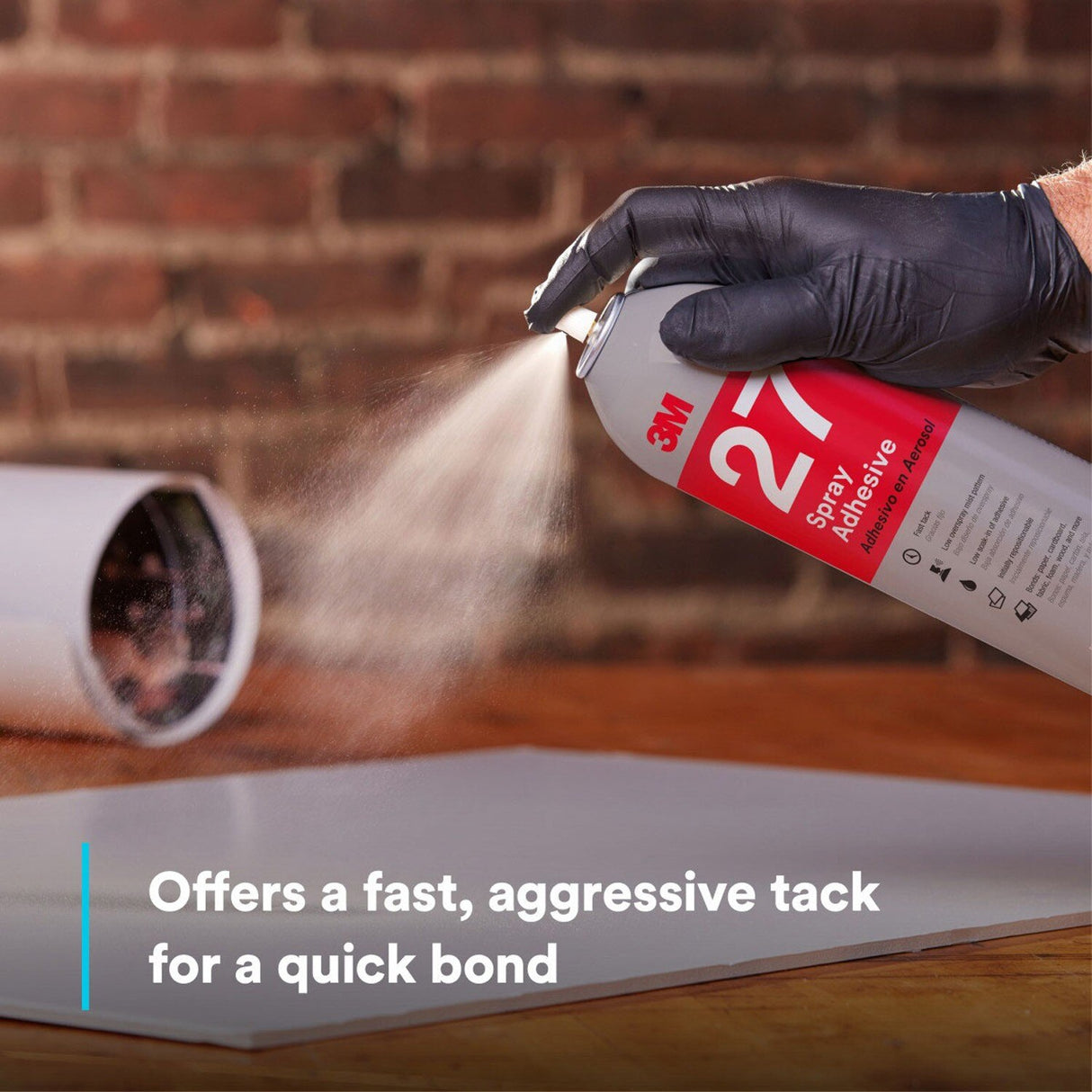 3M 27 Multi-Purpose Spray Adhesive, Clear, 16 fl oz Can Net Wt 13.05 oz (7000028596) (Case of 12) (12 Pack) - 8