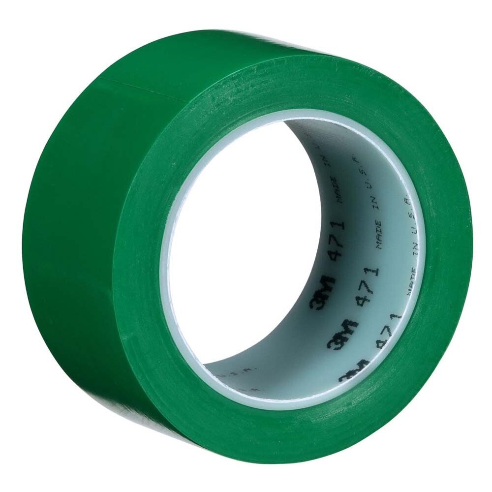 3M 471 Vinyl Tape Green 2 in x 36 yd 5.2 mil (7000028855) (24 Pack) - 5