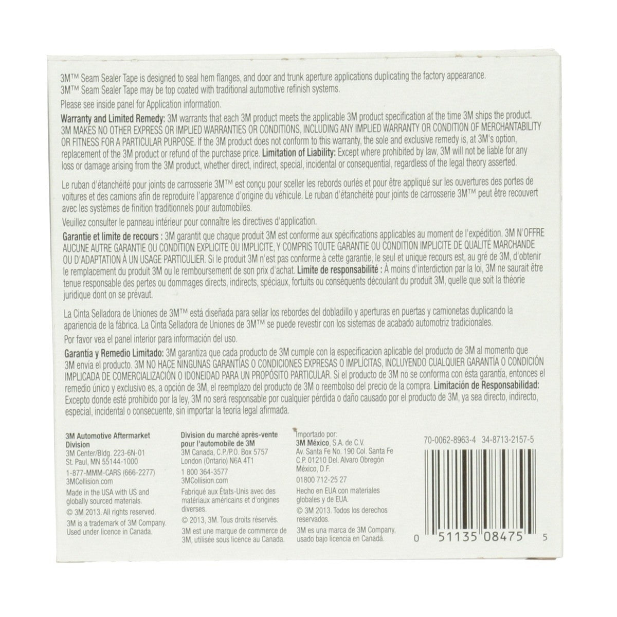 3M Seam Sealer Tape Solvent Activated Adhesive Gray 3-8 in x 30 ft (08475) (7000028969) (12 Pack) - 8