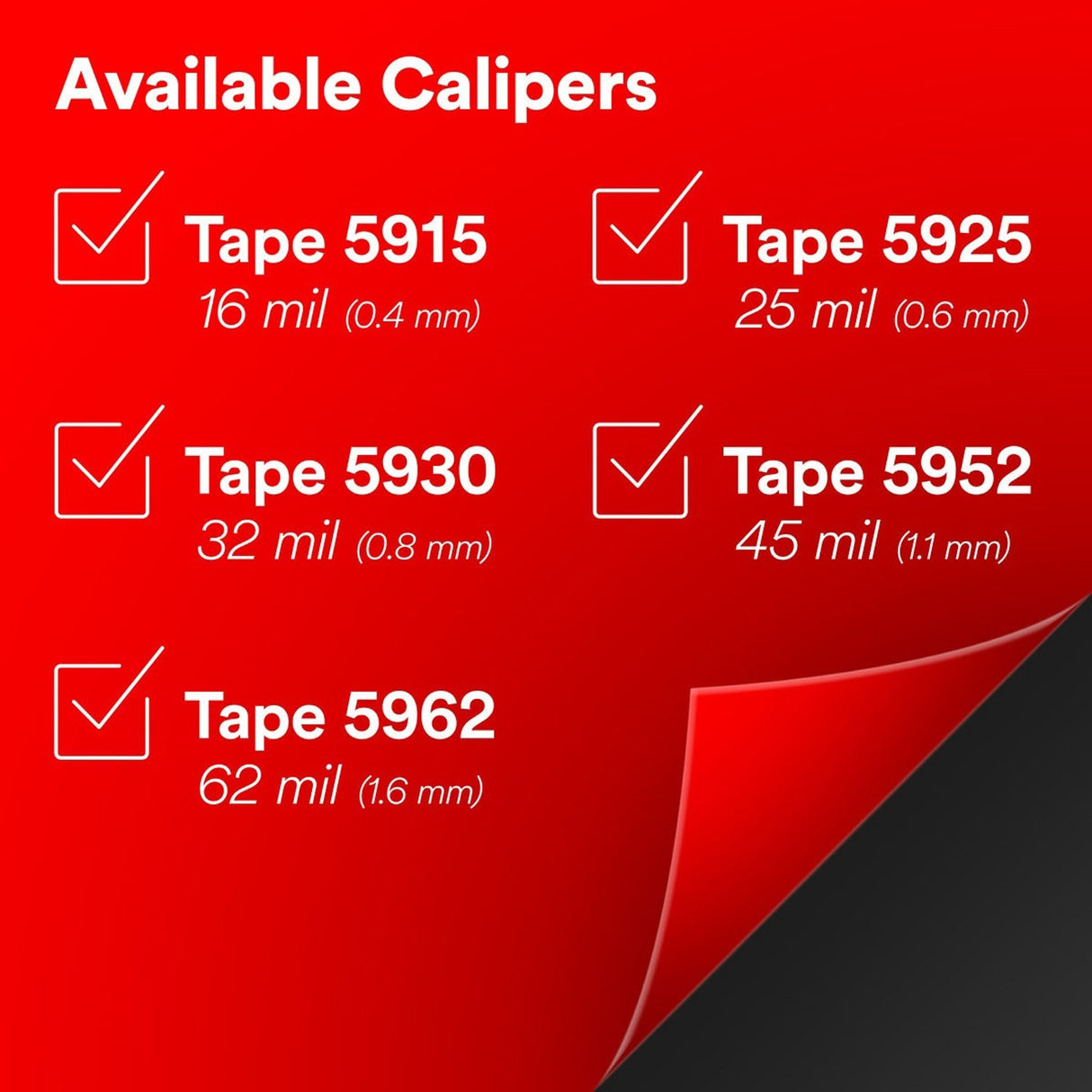 3M 5952 VHB Tape , Black, 1/2 in x 36 yd, 45 mil (7000028971) (18 Pack) - 8