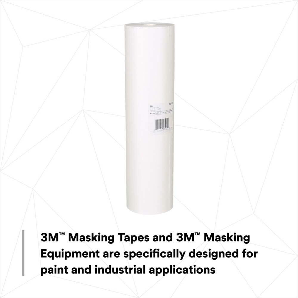 3M 7000029607 White Masking Paper, 06539, 18 in x 750 ft - 6
