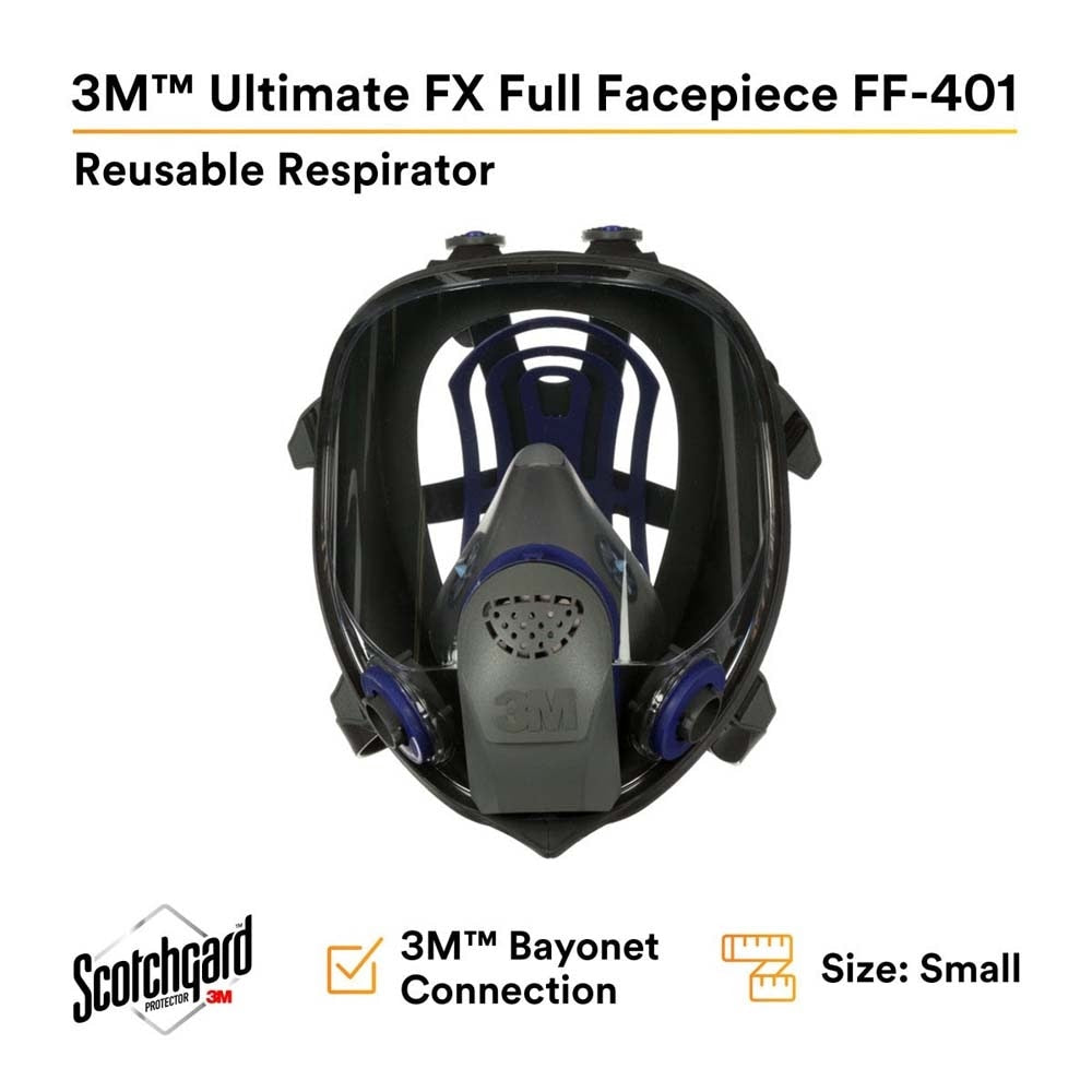 3M FF-401 Ultimate FX Full Facepiece Reusable Respirator , Small (7000029940) - 4