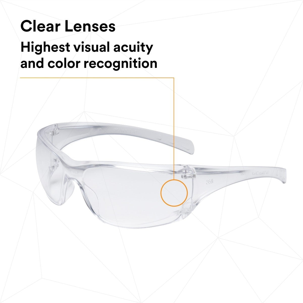 3M 11819-00000-20 Virtua AP AP Safety Glasses Clear Hard Coat Lens Clear Frame Side Shields (7000030054) (20 Pack) - 7