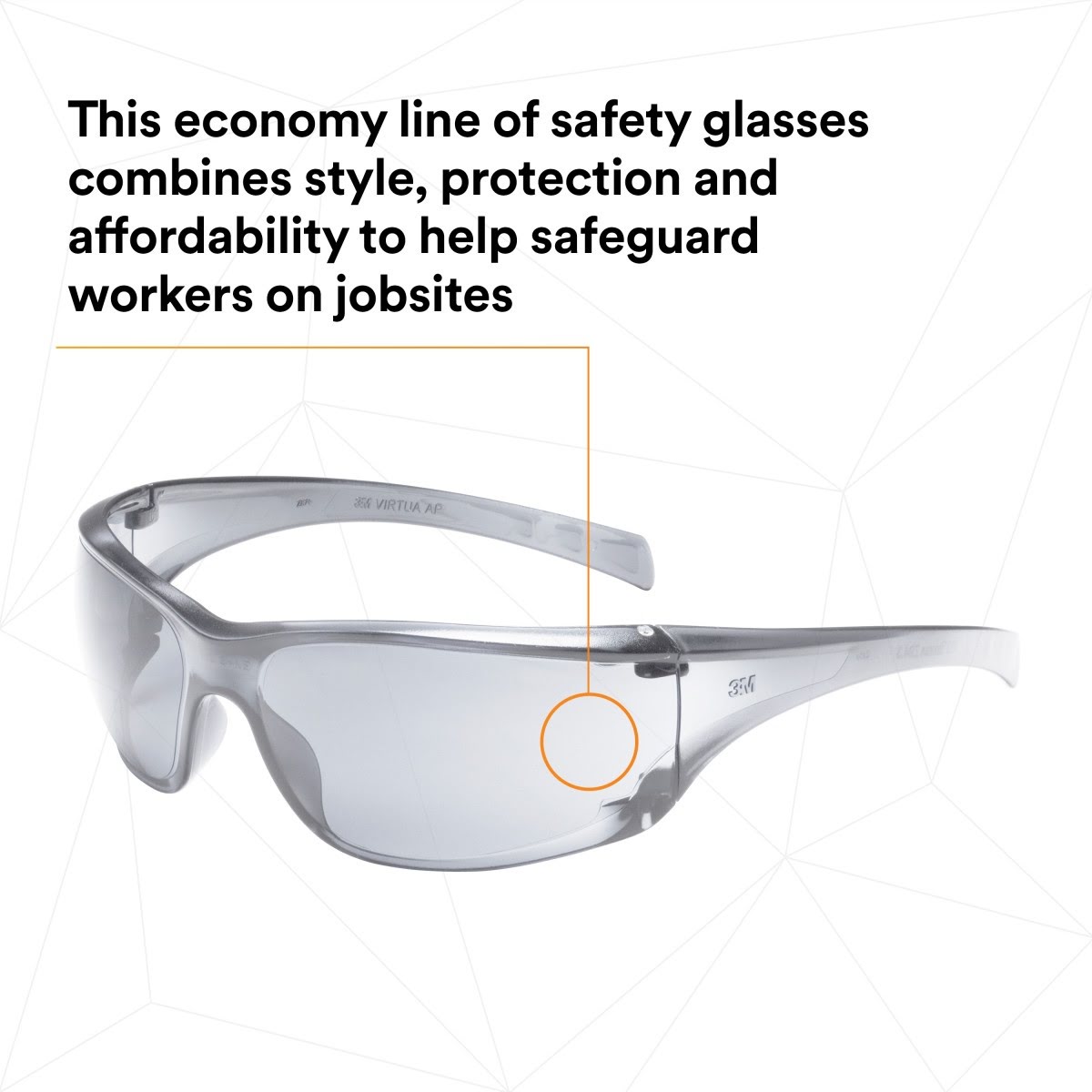 3M 11847-00000-20 Virtua AP Protective Safety Glasses, Indoor Outdoor Mirror Lens, Light Gray Frame (7000030055) (20 Pack) - 8