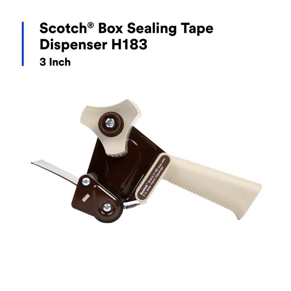 3M H183 3 Inch Box Sealing Tape Hand Dispenser for Packaging and Shipping (7000031099) (5 Pack) - 4