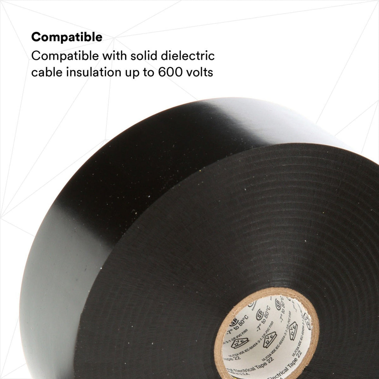 3M Scotch Vinyl Electrical Tape 22 Heavy Duty 10 mil Black 1.5 in x 36 yd (22-1.5X36YD) (7000031345) (12 Pack) - 2
