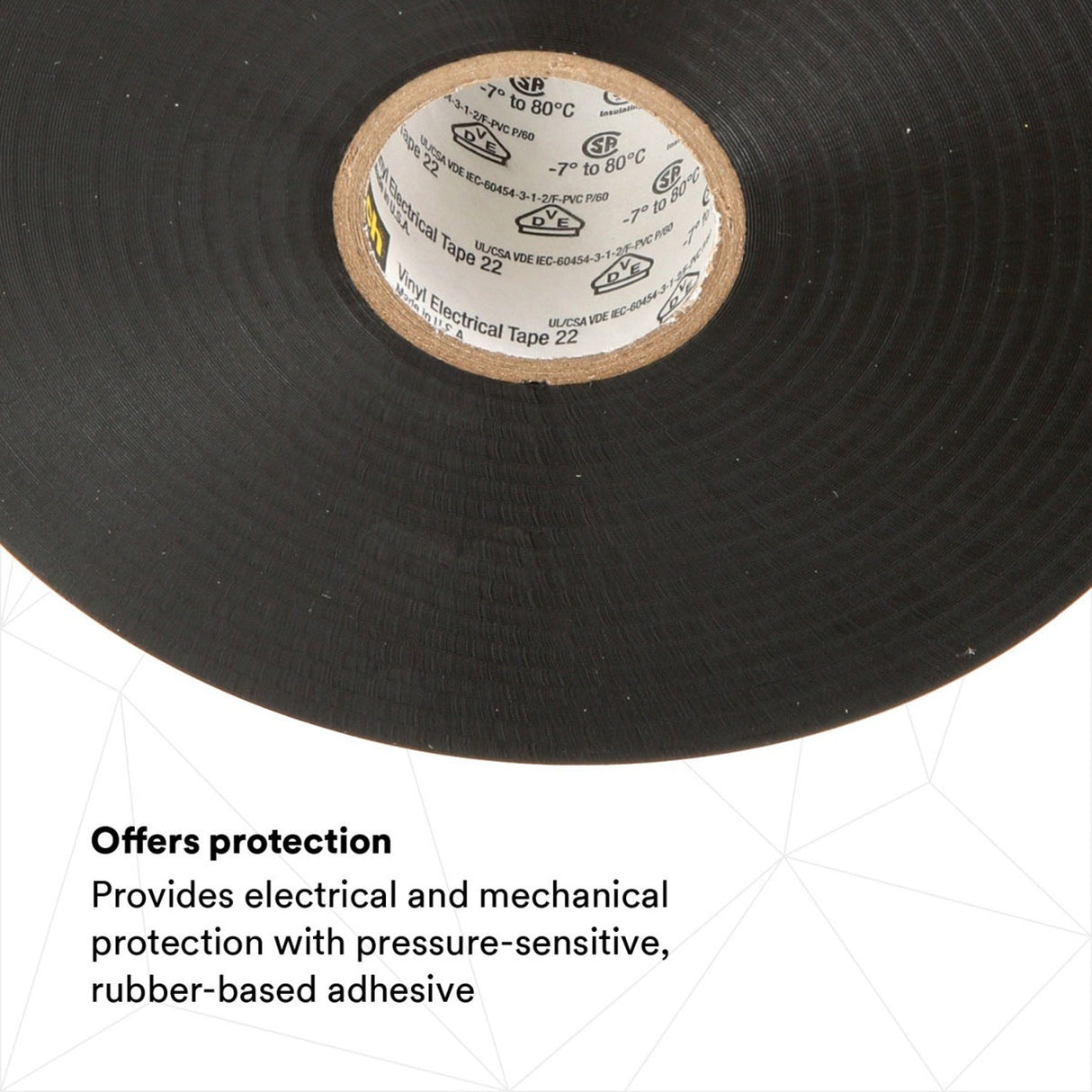 3M Scotch Vinyl Electrical Tape 22 Heavy Duty 10 mil Black 1.5 in x 36 yd (22-1.5X36YD) (7000031345) (12 Pack) - 5