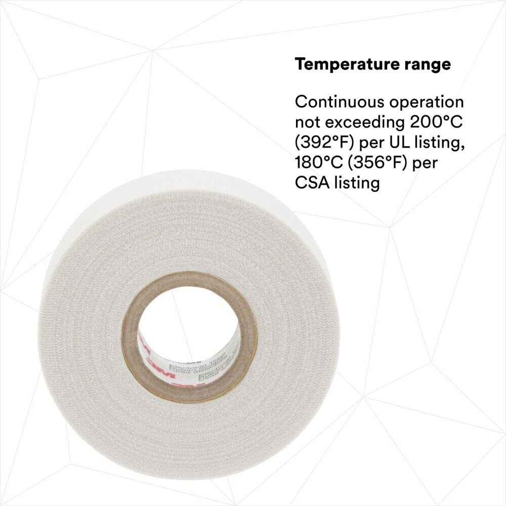 3M 69 3/4"X36YD MINI Glass Cloth Electrical Tape 69, White, 3/4 in x 36 yd (7000031350) - 5