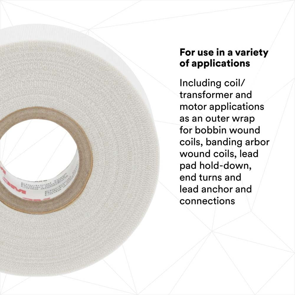 3M 7000031350 Glass Cloth Electrical Tape 69, White, 3/4 in x 36 yd - 7