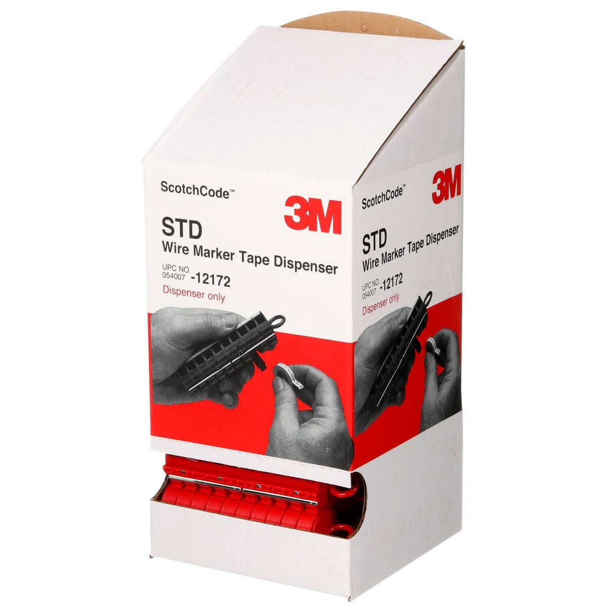 3M STD Wire Marker Tape Dispenser, Compact Dispenser Only, Red (7000031483) (25 Pack) - 5