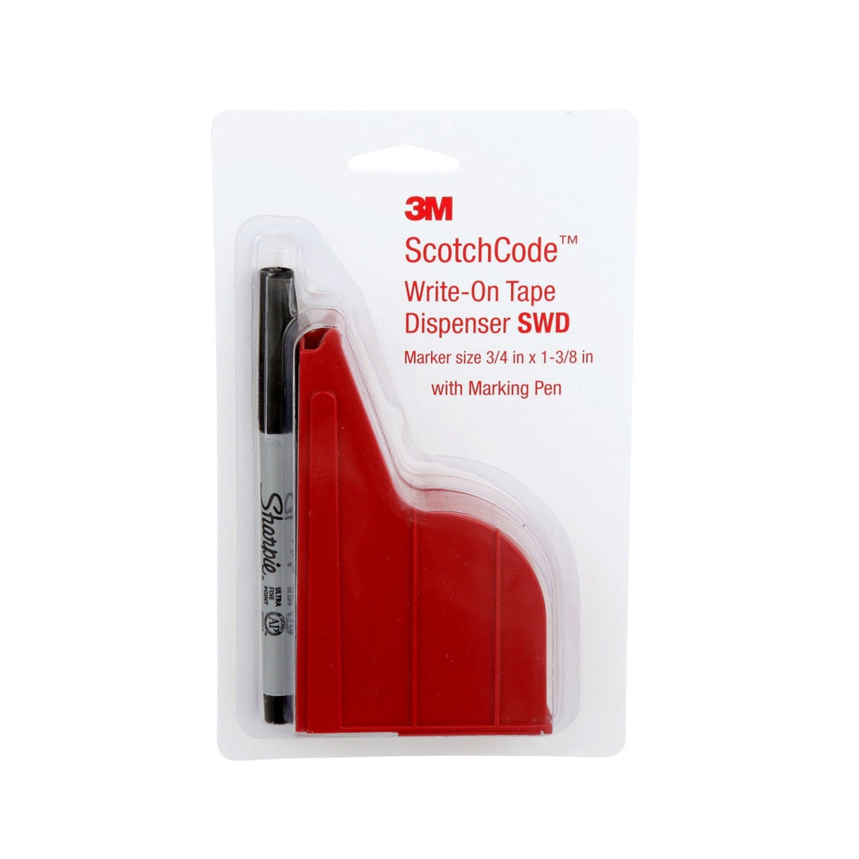 3M ScotchCode Wire Marker Write-On Dispenser with Tape and Pen, 0.75 in x 1.375 in (SWD) (7000031501) (10 Pack) - 5