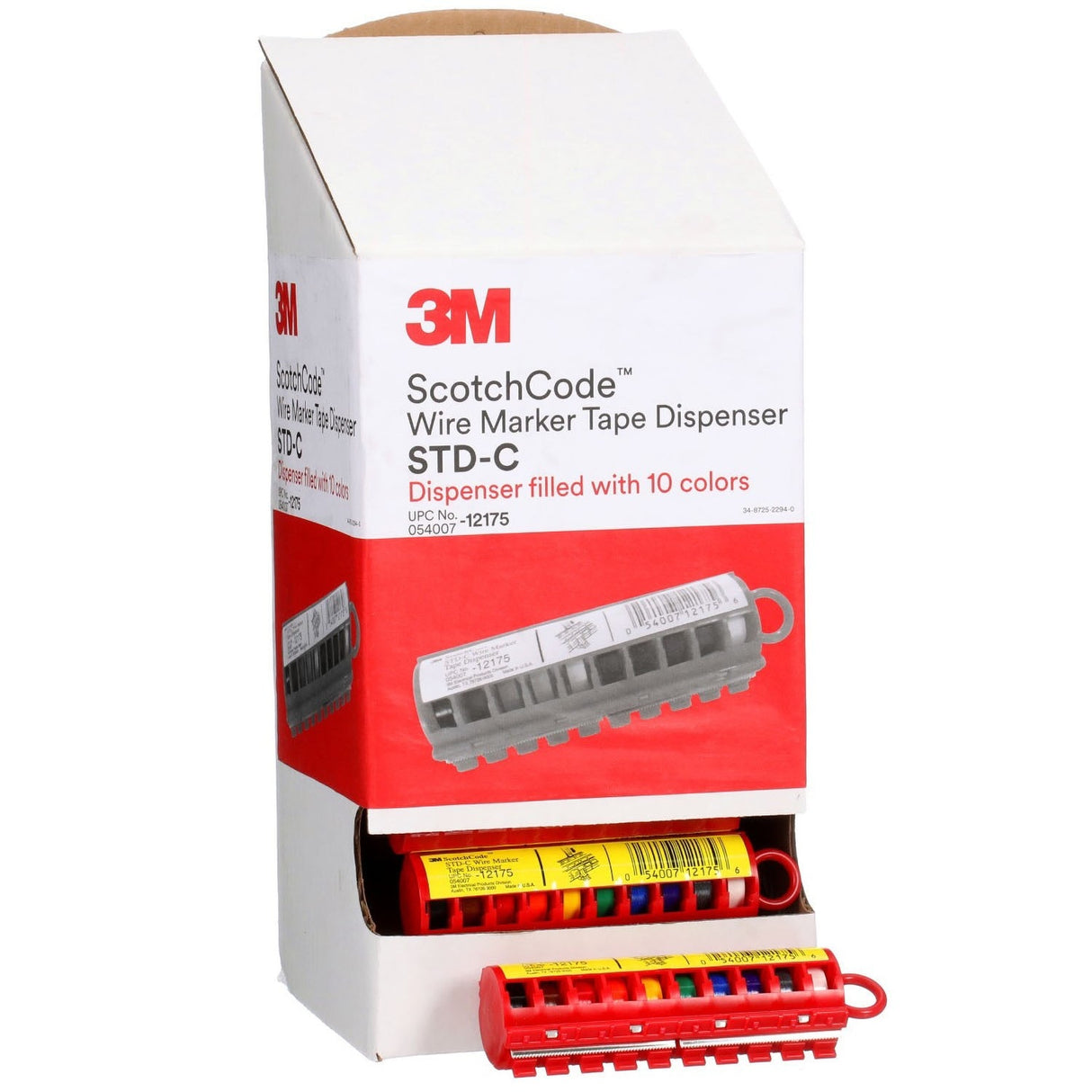 3M ScotchCode Wire Marker Tape Dispenser with Tape, 10 Colors (STD-C) (7000031515) (25Pack) - 5