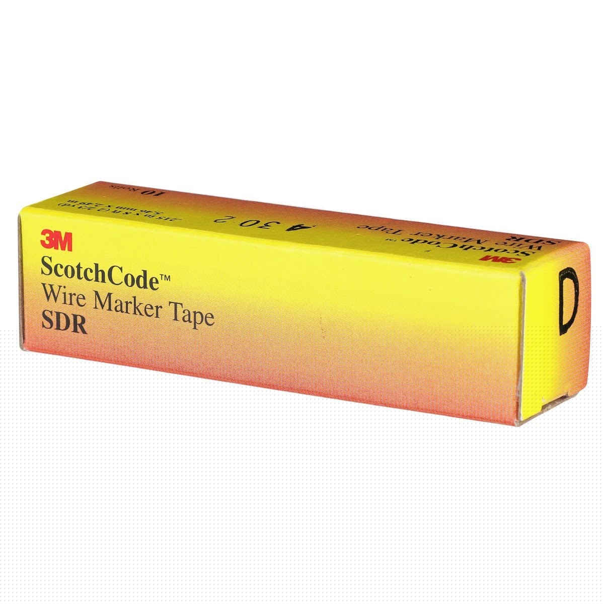 3M SDR-D ScotchCode Wire Marker Tape Refill Roll, Pre-printed D, White (7000031519) (10 Pack) - 5