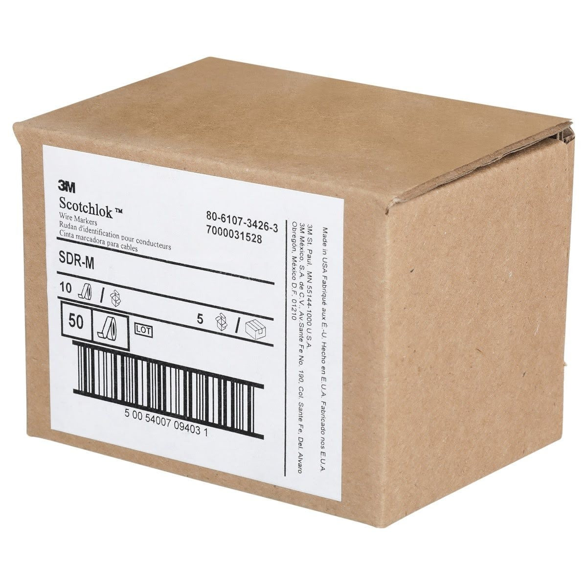 3M SDR-M Wire Marker Tape Refill Roll, Letter M, White (7000031528) (50 Pack) - 8
