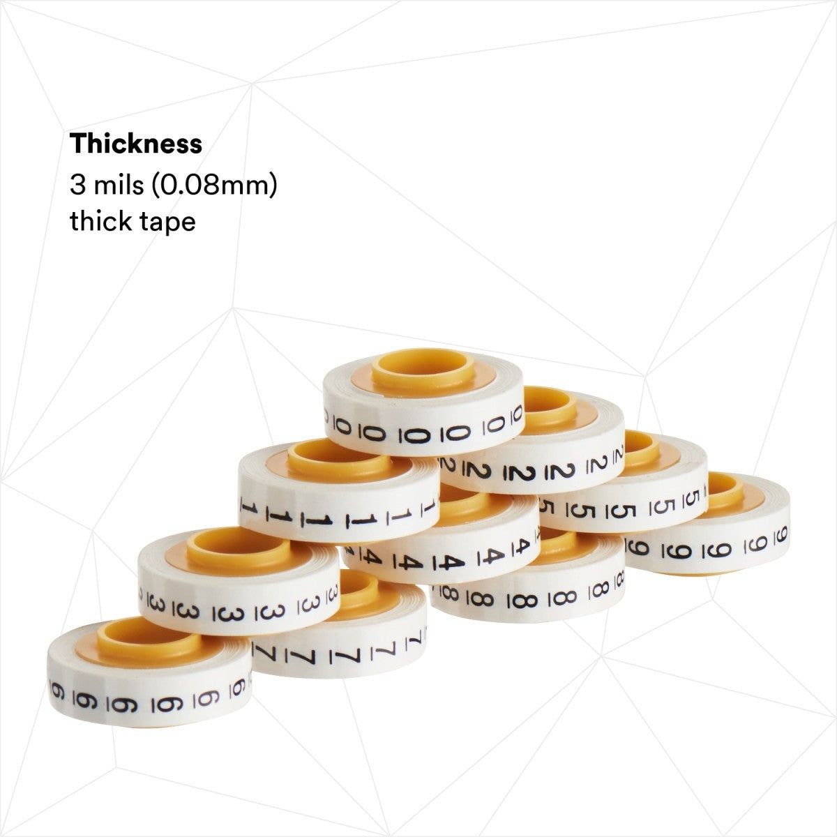 3M ScotchCode Wire Marker Tape Refill Roll, Numbers 0-9, White, 2.4 m x 5.46 mm (SDR-0-9) (7000031760) (10 Pack) - 7