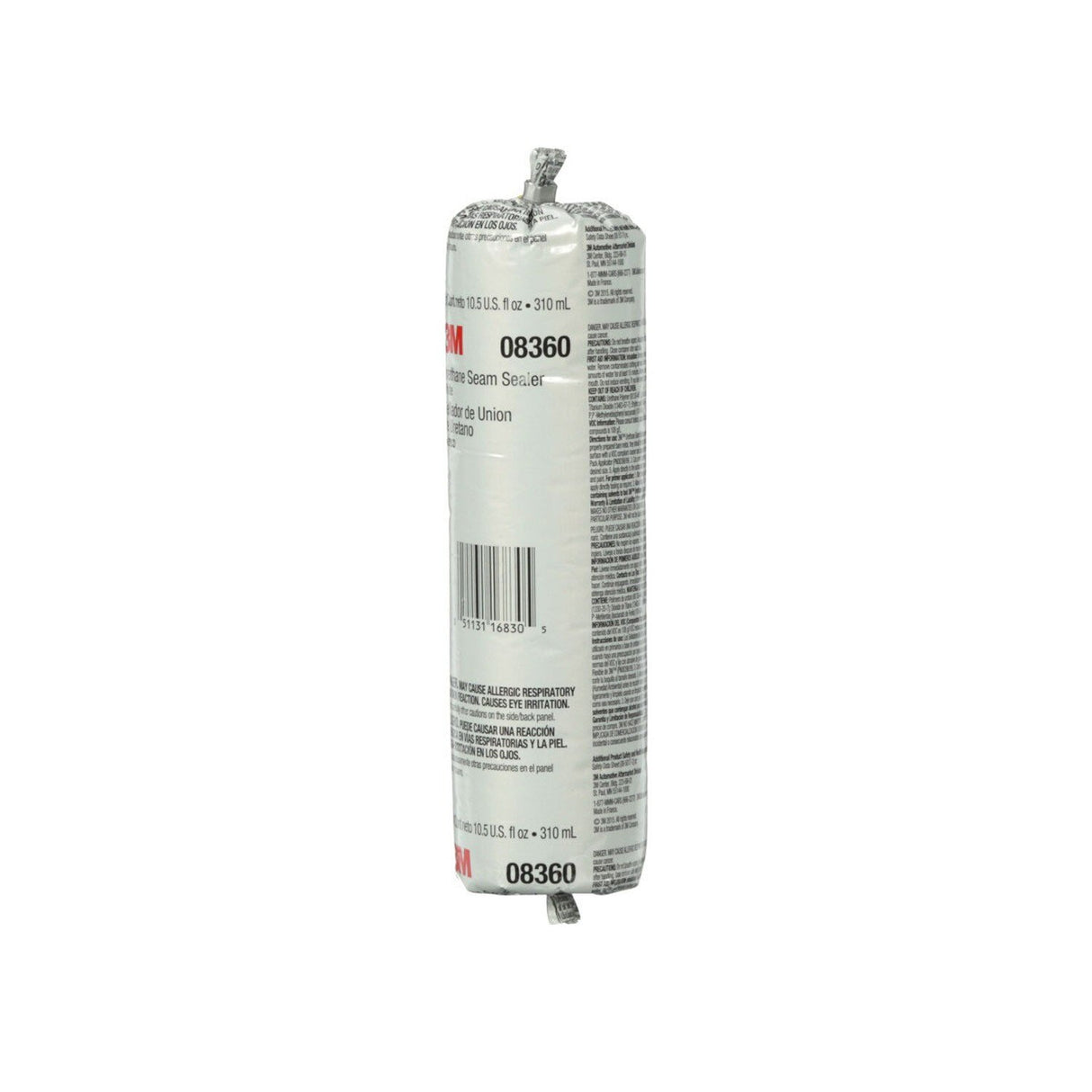 3M 08360 Urethane Seam Sealer, White, High Solids, Permanently Flexible, Moisture-Curing, 310 mL/10.5 fl oz Foil Pack (7000036353) (6 Pack) - 3