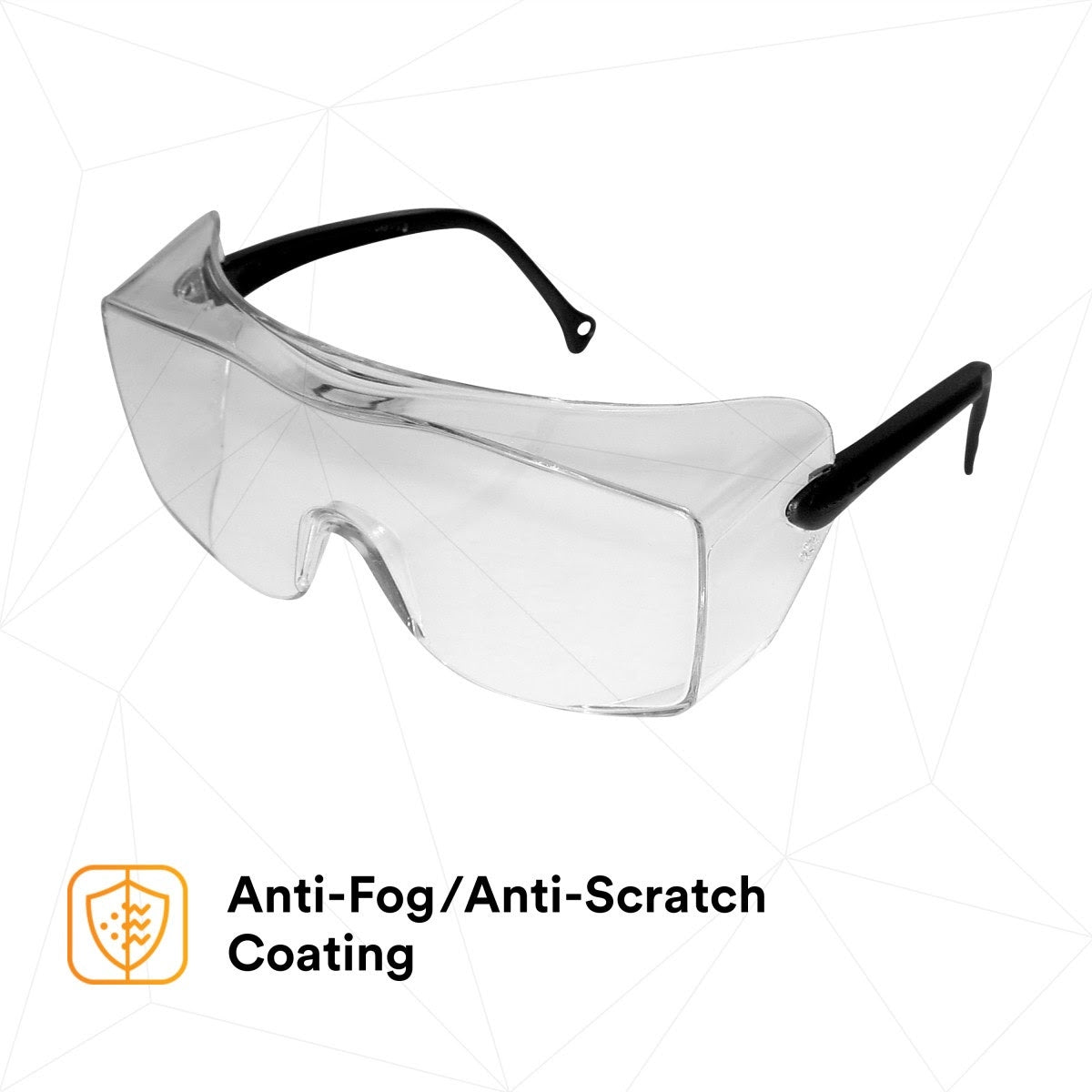 3M 12163-00000-20 OX Protective Eyewear, Clear AF Lens, Black Secure Grip Temple (7000042891) (20 Pack) - 4