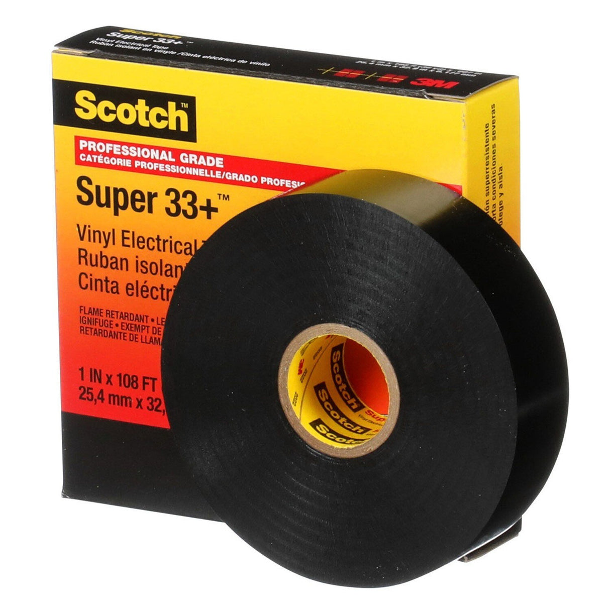3M Scotch Super 33+ Electrical Tape, Black, 1 in x 36 yd (33+-1X36YD-1) (7000043003) (48 Pack) - 6