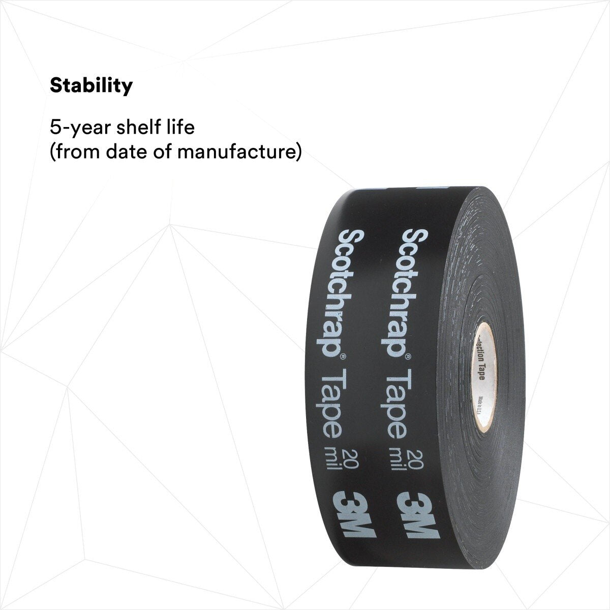 3M 51P-4X100FT Vinyl Corrosion Protection Tape 51, Printed, Black, 4 in x 100 ft (7000043017) (4 Pack) - 6