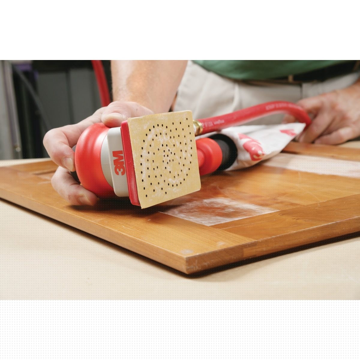 3M 20430 Hookit Central Vacuum Orbital Sander, Pneumatic, 3 in x 4 in, 1/8 in Orbit, 10,000 Max OPM (7000045009) - 3