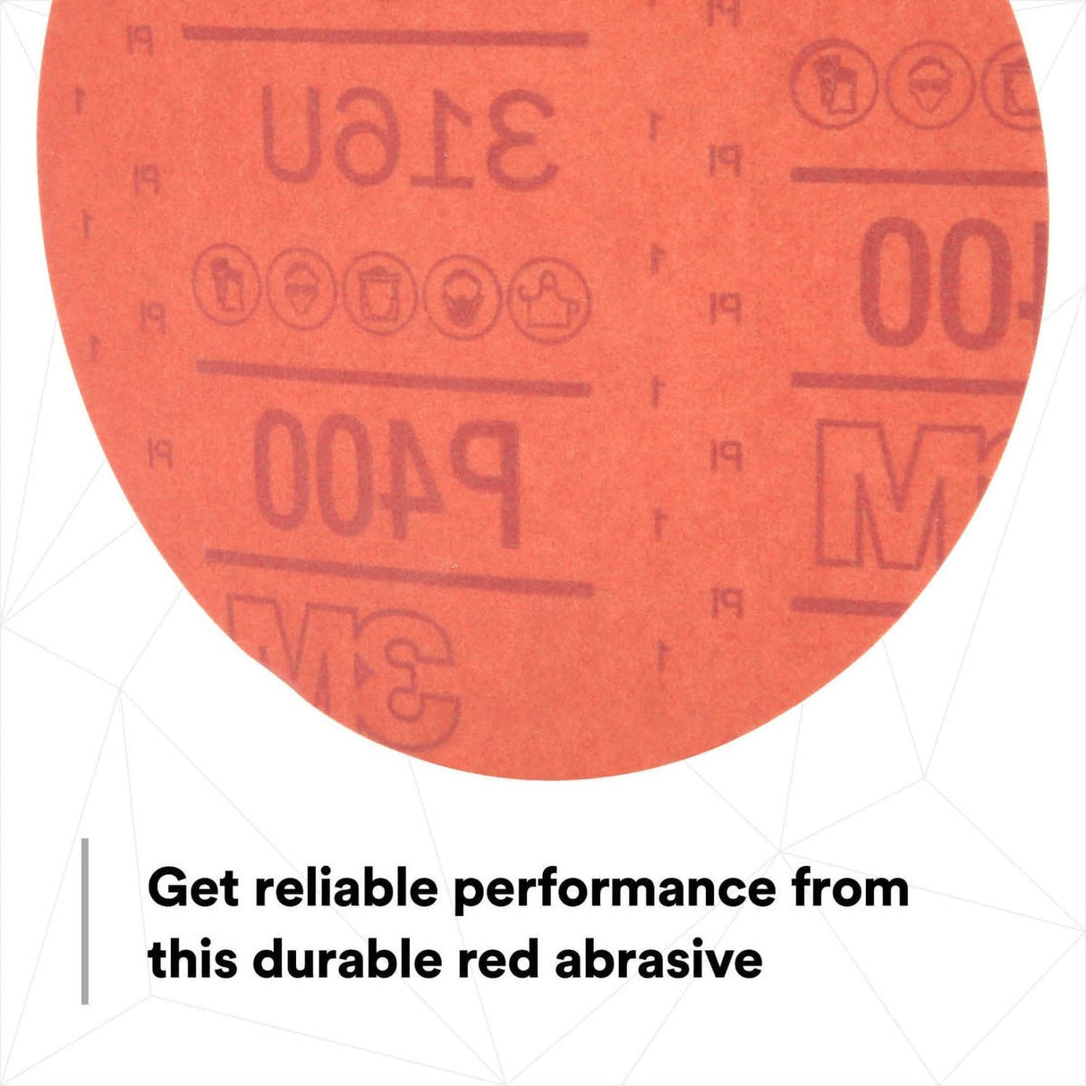 3M 316U 01218 Hookit Red Abrasive Disc, Aluminum Oxide, P400, Red, 6 in (7000045463) (300 Pack) - 3